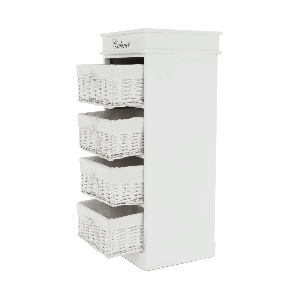 Comoda cu 4 sertare (cosuri), alb, BLANCO — imaginea 8