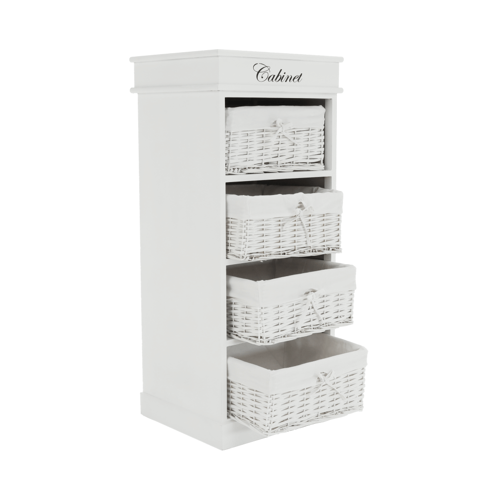 Comoda cu 4 sertare (cosuri), alb, BLANCO — imaginea 9