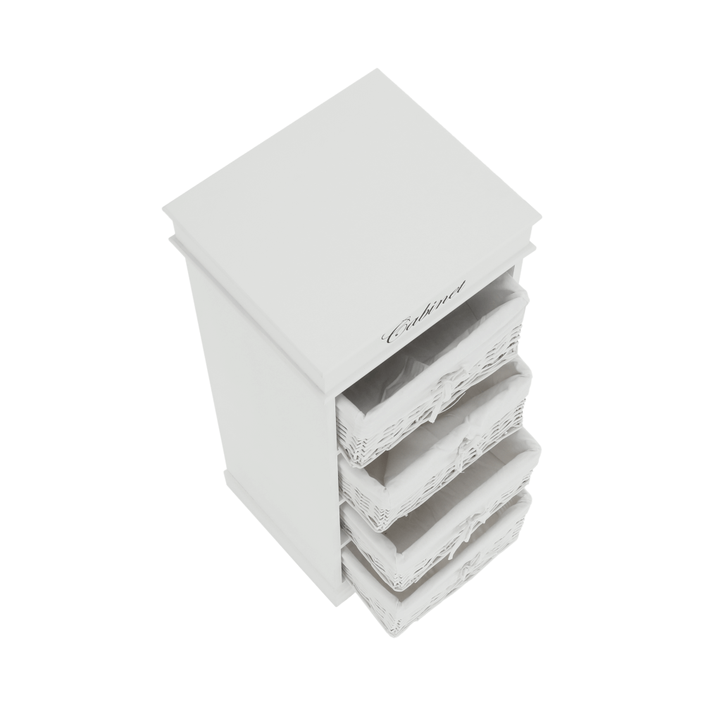 Comoda cu 4 sertare (cosuri), alb, BLANCO — imaginea 10