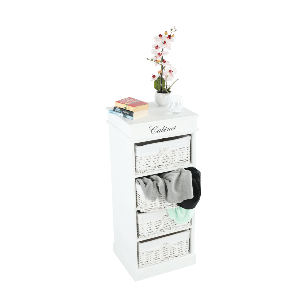 Comoda cu 4 sertare (cosuri), alb, BLANCO — imaginea 11