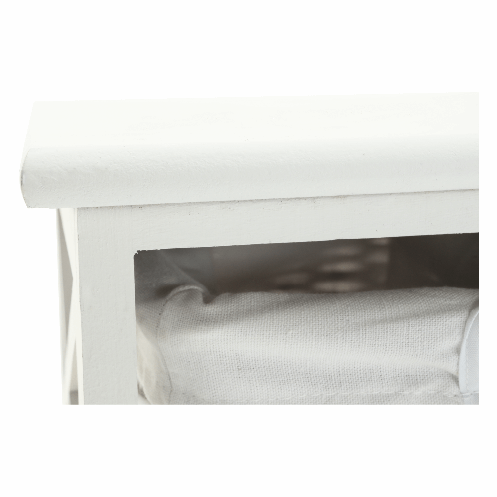 Comoda, lemn/rachita/material textil, alb, RAFAELLO 9 — imaginea 6