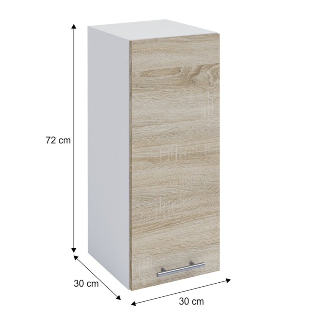 Dulap superior, stejar sonoma/alb, dreapta, FABIANA W - 30 — imaginea 4