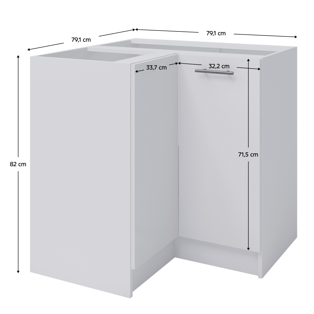 Dulap inferior de colt, alb, FABIANA S - 90N — imaginea 4