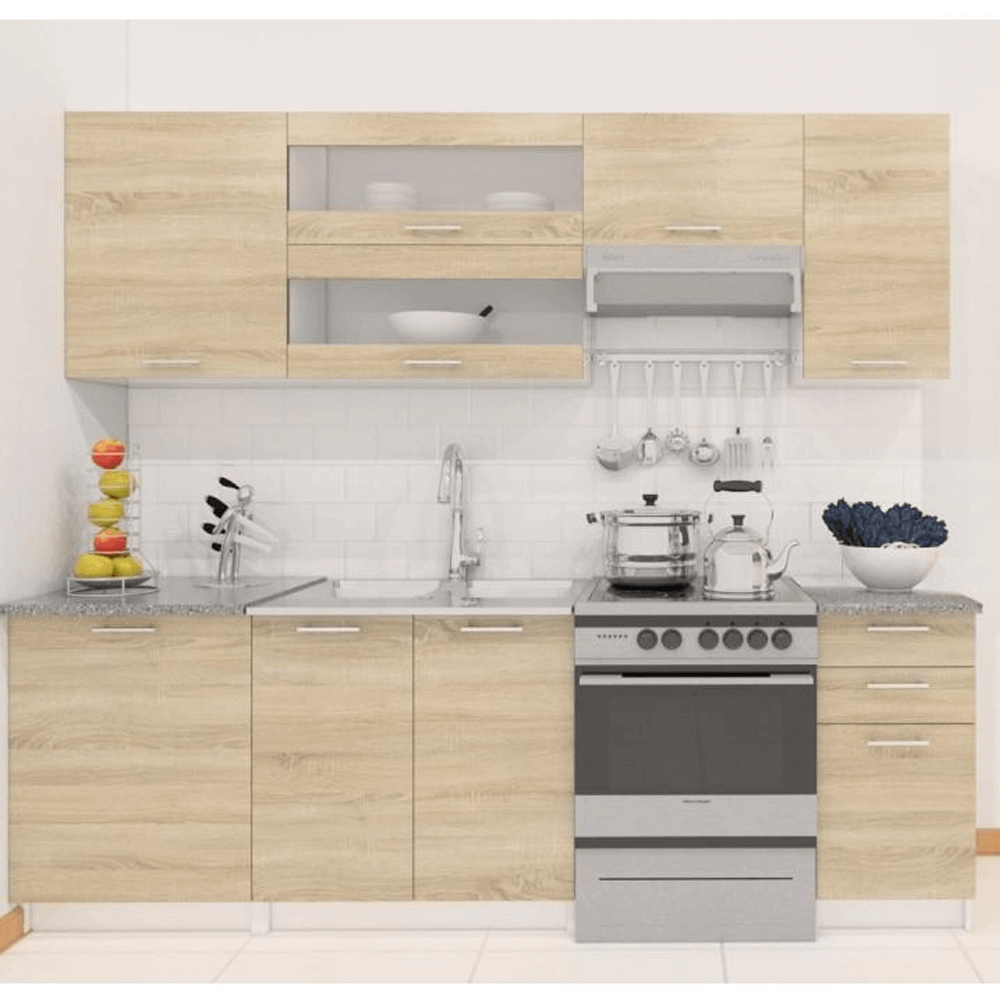 Dulap inferior, stejar sonoma/alb, FABIANA S - 60KU — imaginea 4