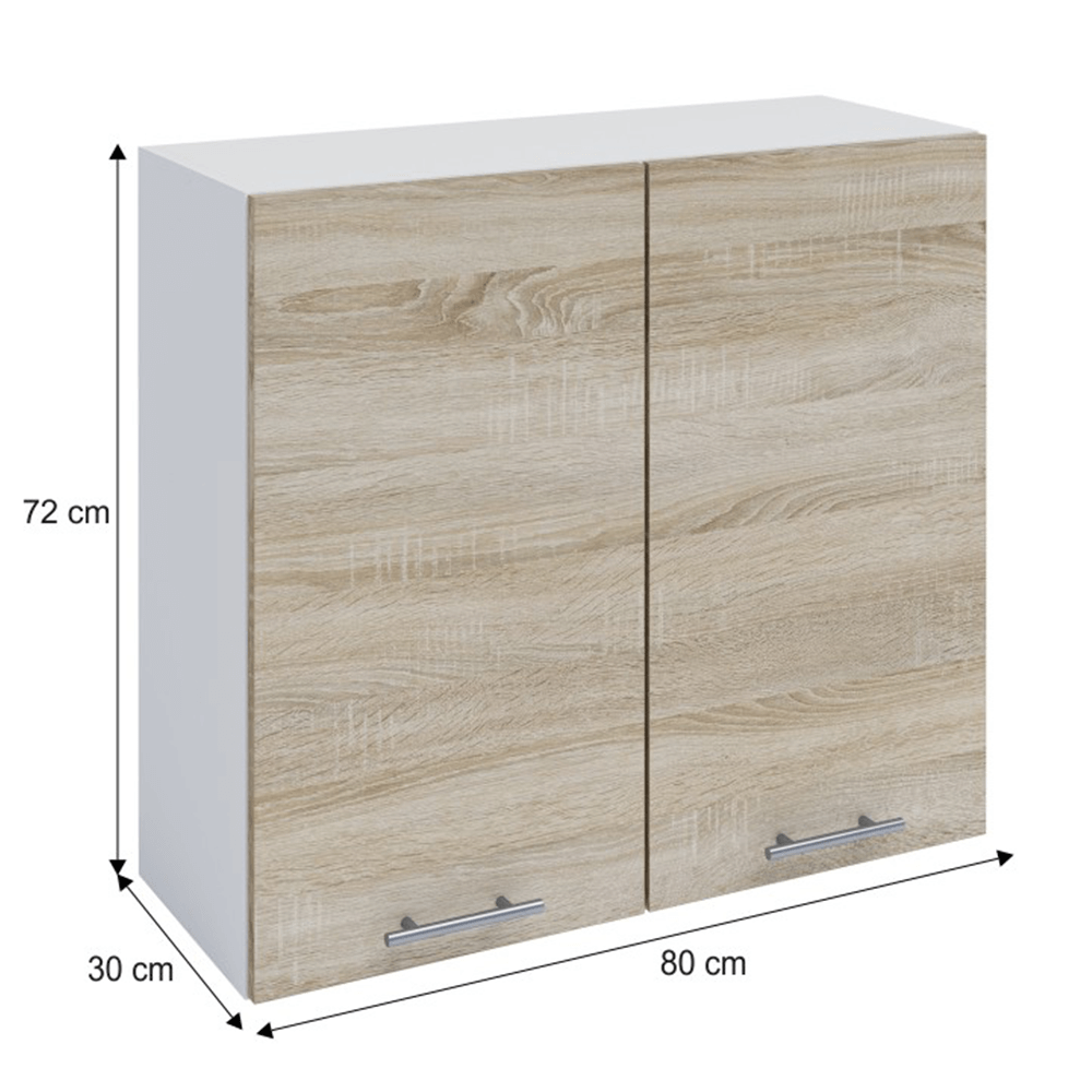 Dulap superior, stejar sonoma/alb, FABIANA W - 80 — imaginea 2