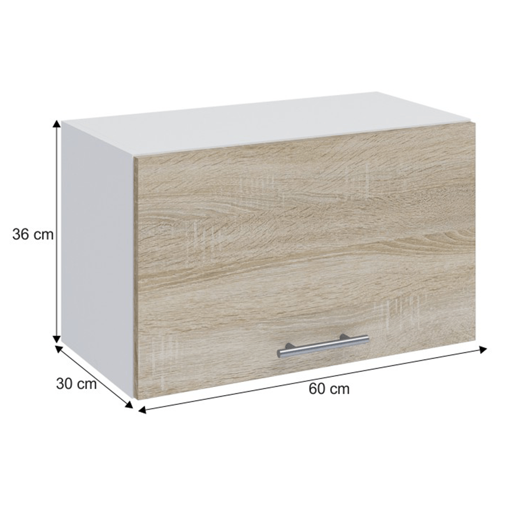 Dulap superior, stejar sonoma/alb, FABIANA W - 60OK — imaginea 3