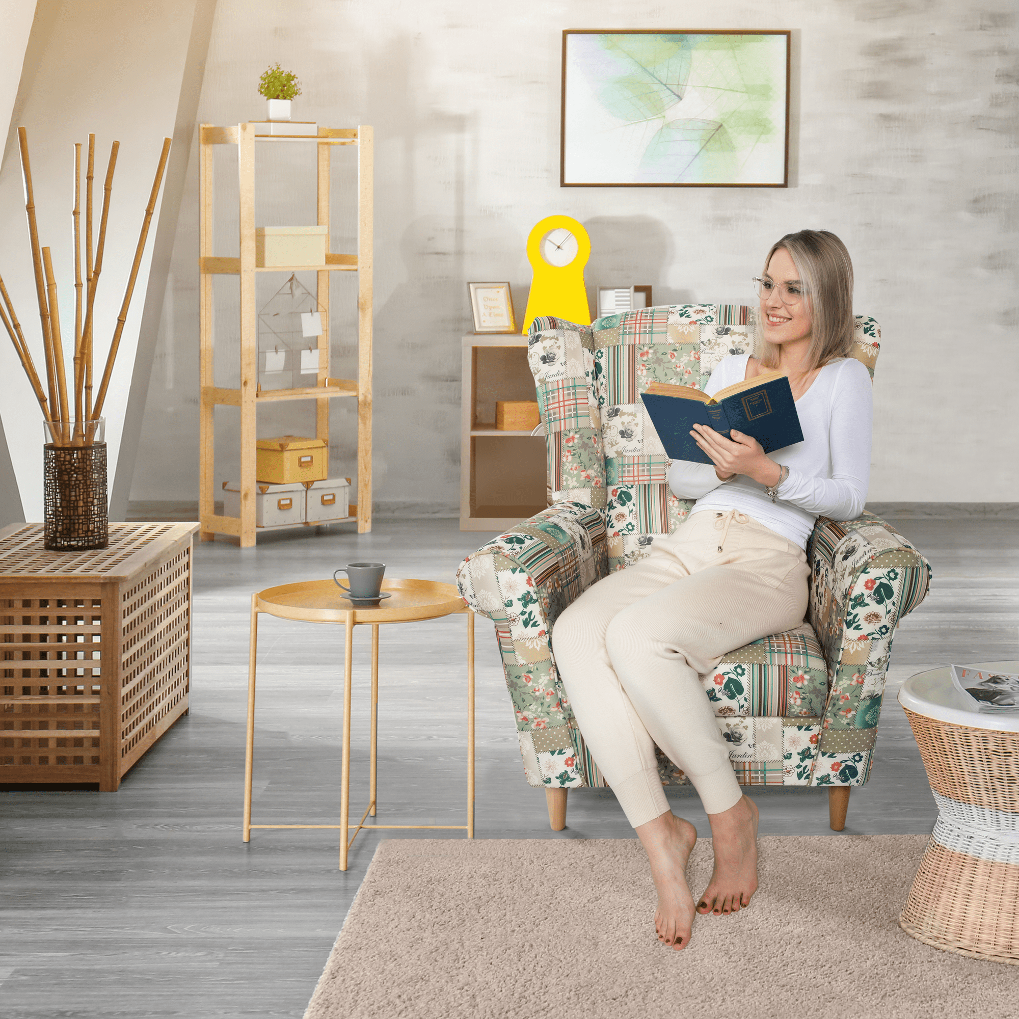 Fotoliu, material textil in stilul patchwork viorica 1, CHARLOT — imaginea 4