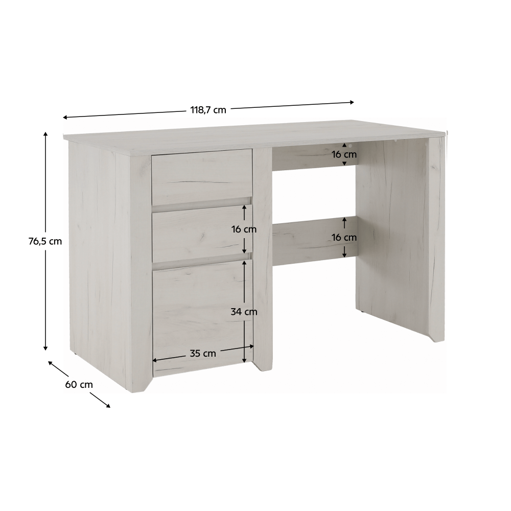 Masa PC typ 80, alb craft, ANGEL — imaginea 6