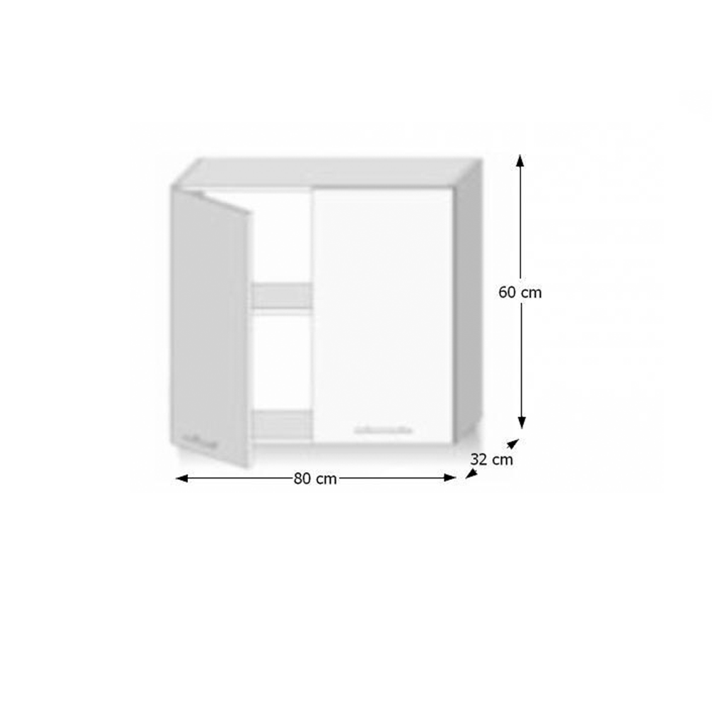 Dulap superior cu 2 usi, stejar sonoma, LINE G80 — imaginea 5