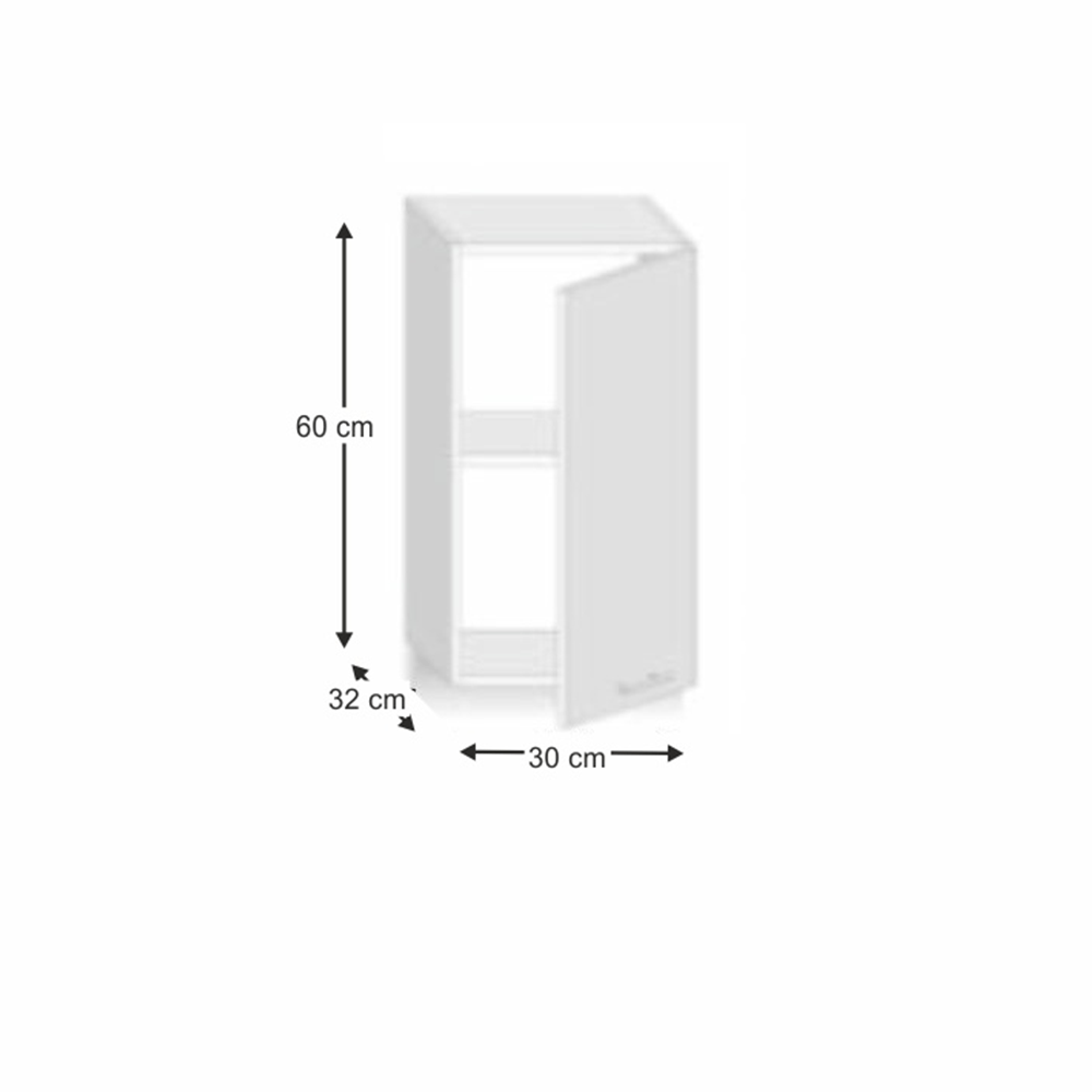 Dulap superior cu usa verticala, stejar sonoma, dreapta, LINE G30 — imaginea 5