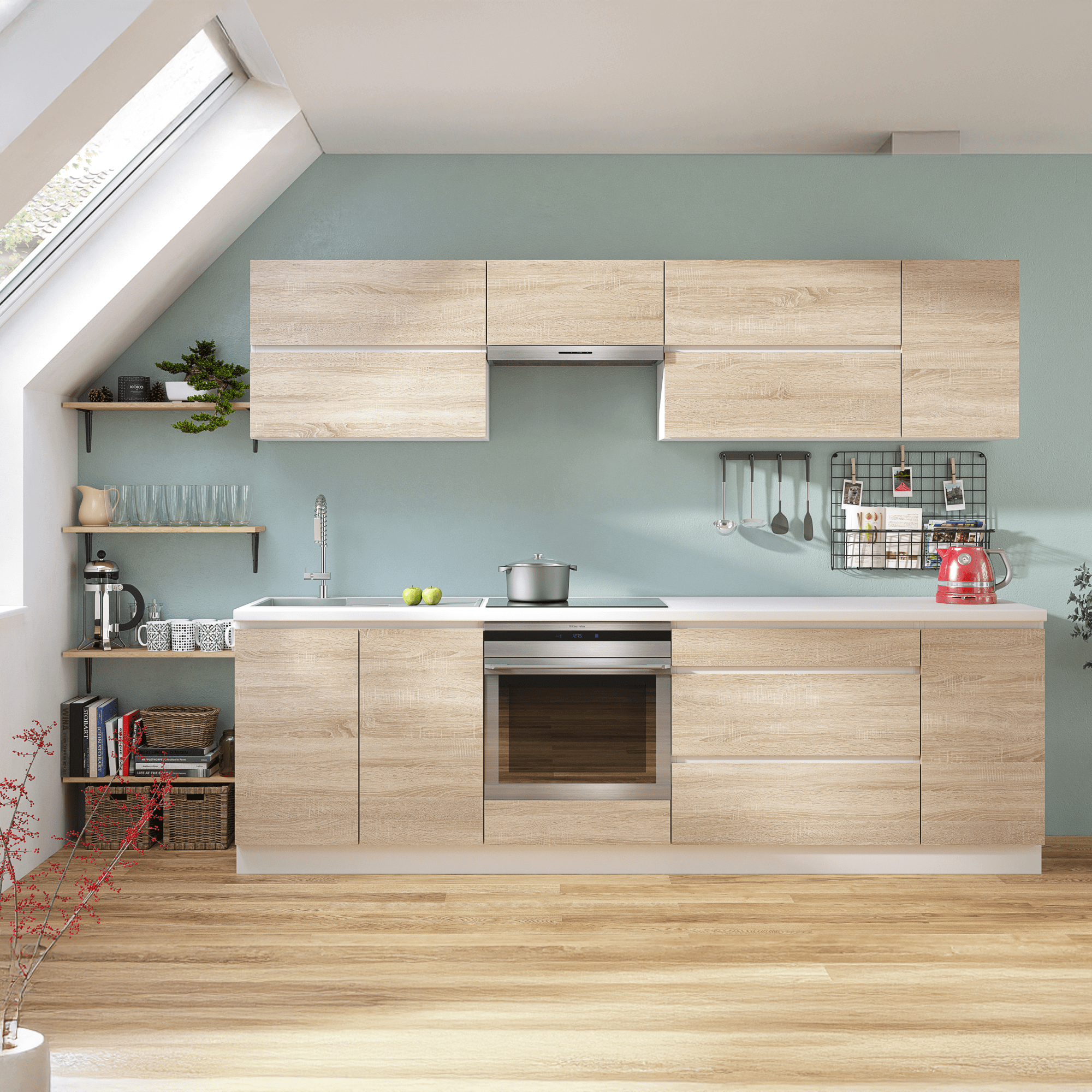 Dulap superior cu 2 usi, stejar sonoma, LINE G80 — imaginea 7