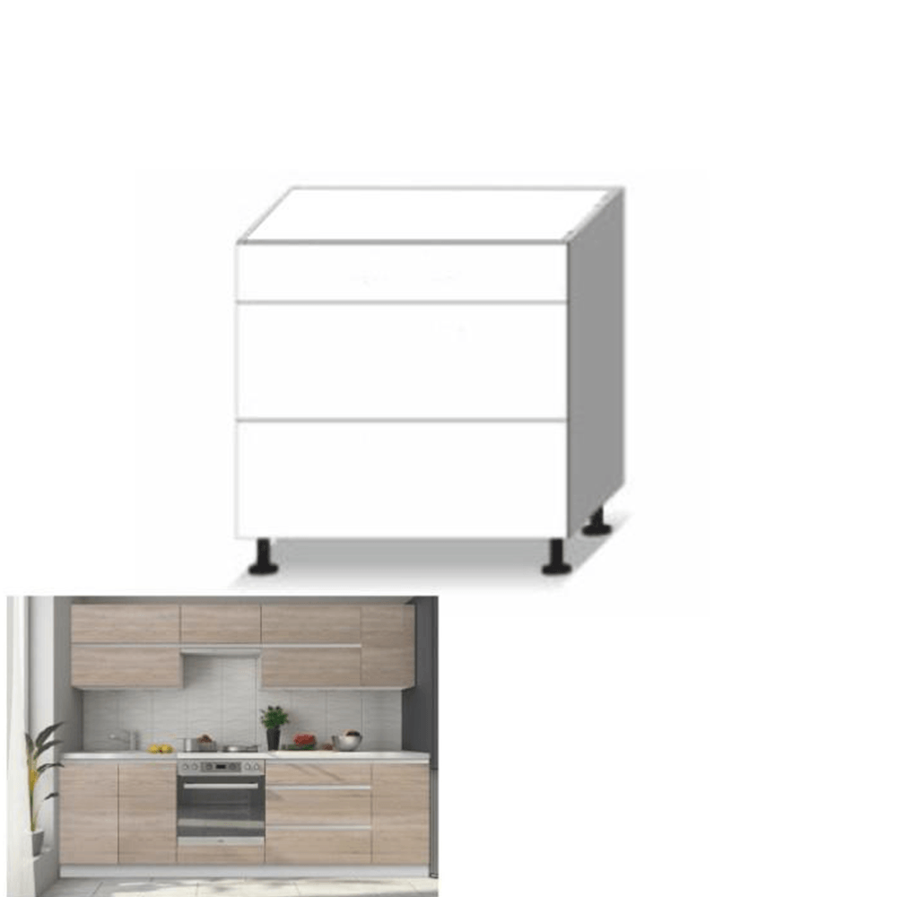 Dulap inferior cu 3 sertare, stejar sonoma, LINE — imaginea 4