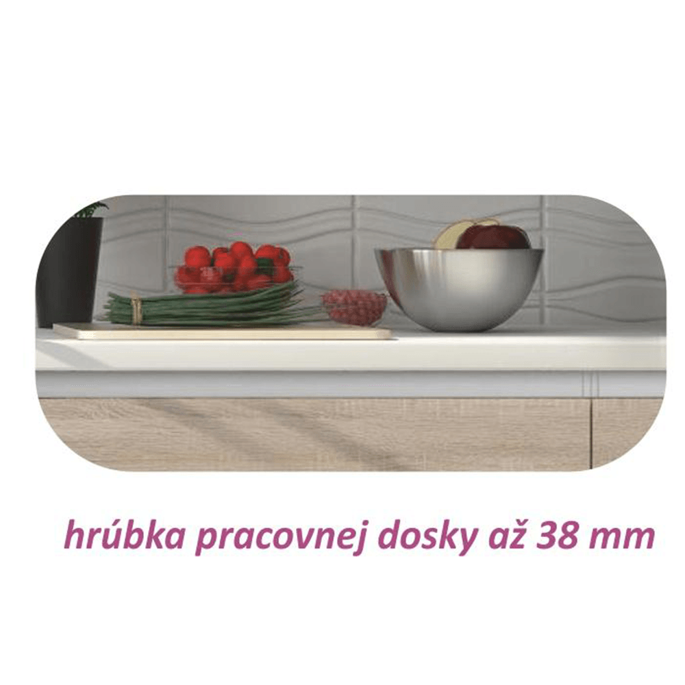 Dulap inferior cu 3 sertare, stejar sonoma/alb, LINE D60S3 — imaginea 2
