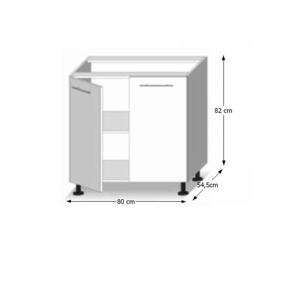 Dulap inferior cu 2 usi, stejar sonoma, LINE — imaginea 4
