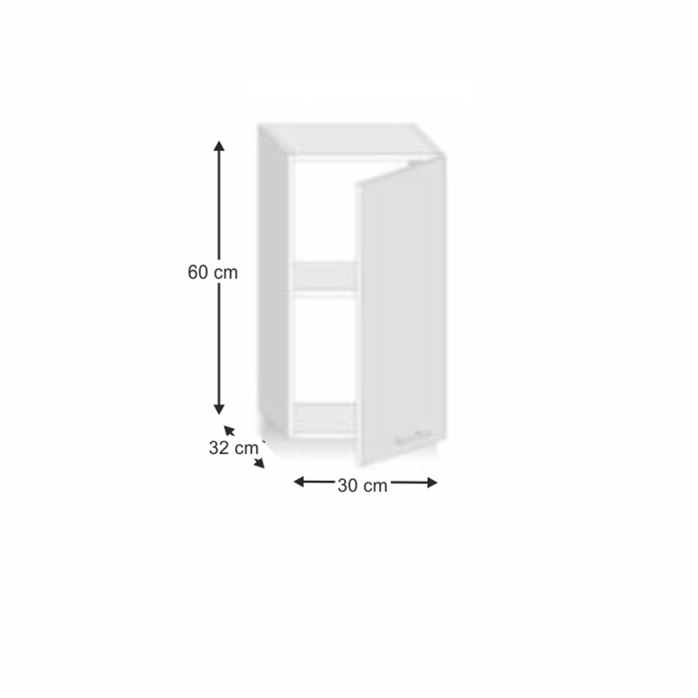 Dulap superior cu usa verticala, alb super luciu HG, dreapta, LINE ALB — imaginea 5