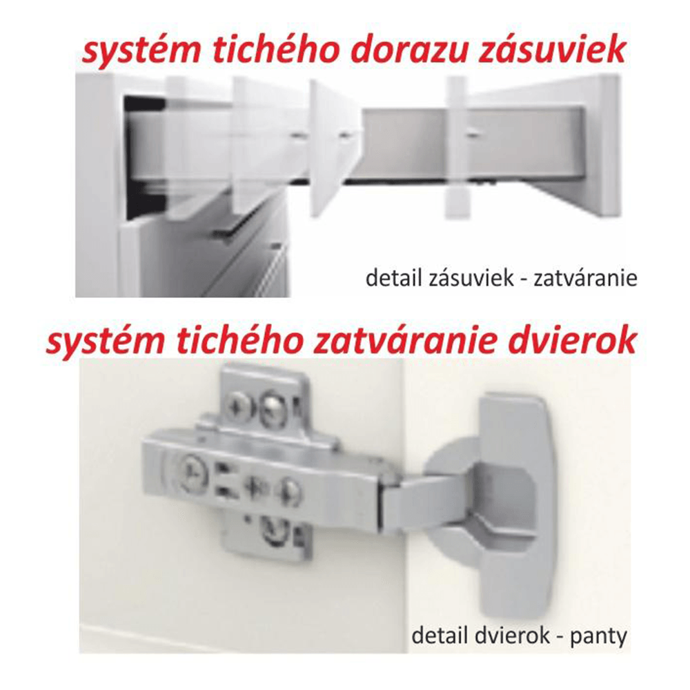 Dulap superior, stejar sonoma/alb super luciu HG, dreapta, LINE ALB — imaginea 3