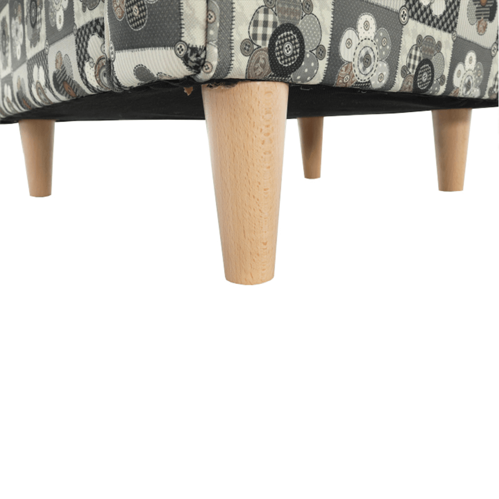 Fotoliu cu taburet, material textil in stilul patchwork N1, ASTRID — imaginea 5