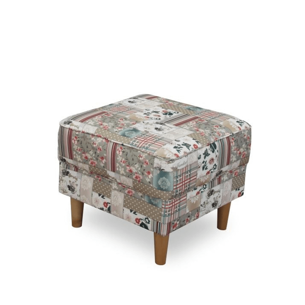 Fotoliu cu taburet, material textil in stilul patchwork Viorica 1, ASTRID — imaginea 5