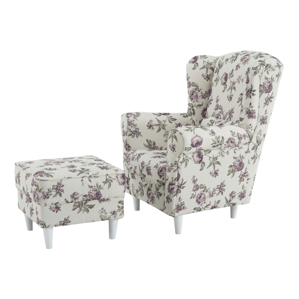 Fotoliu cu taburet, material textil rose 18, ASTRID — imaginea 6