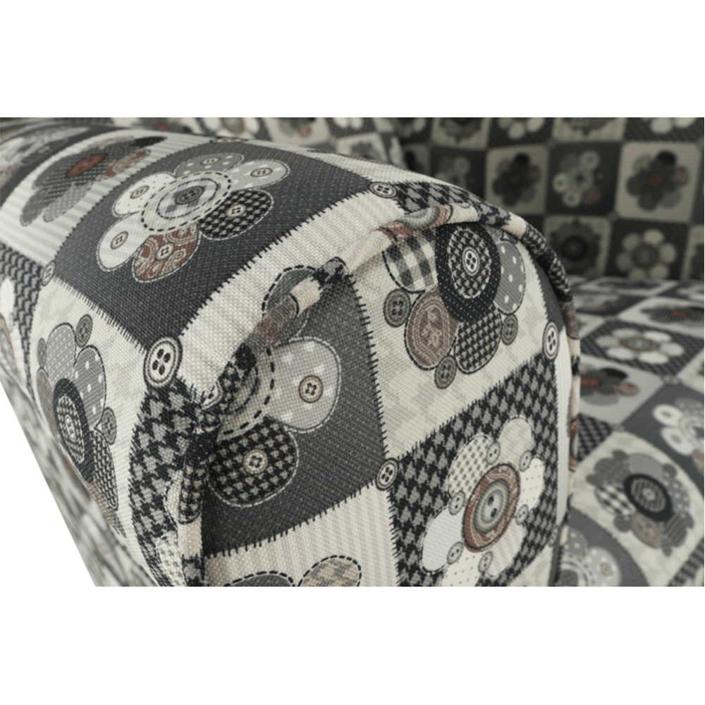 Fotoliu cu taburet, material textil in stilul patchwork N1, ASTRID — imaginea 8