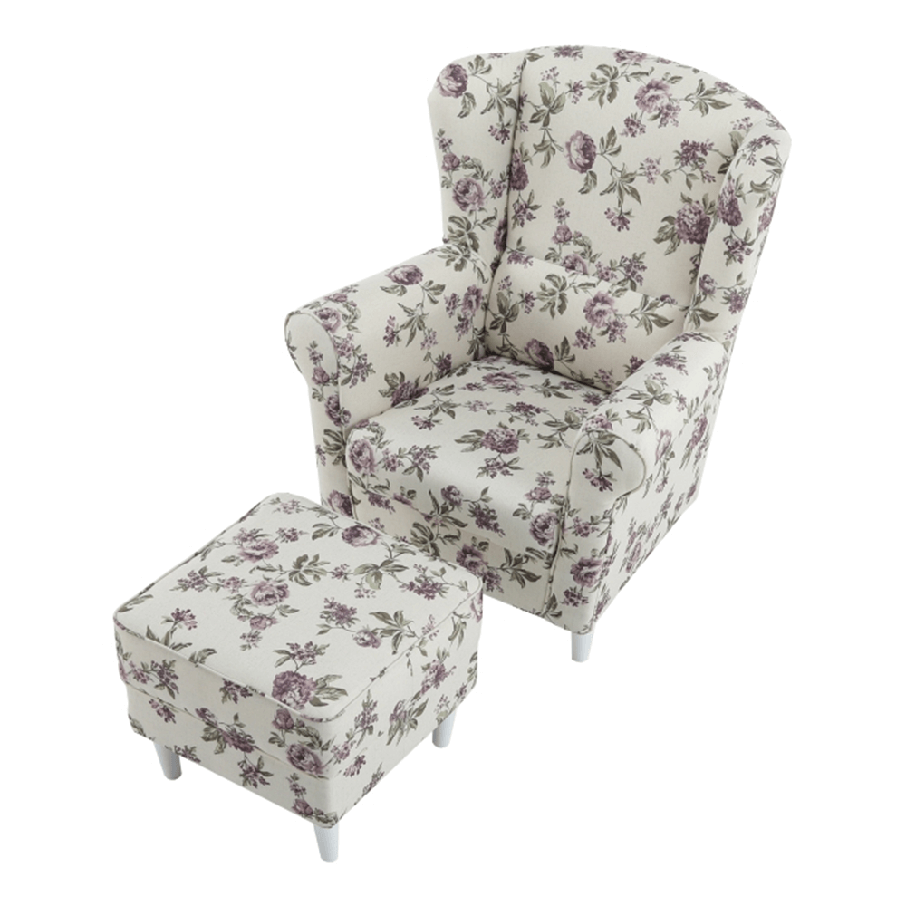 Fotoliu cu taburet, material textil rose 18, ASTRID — imaginea 7