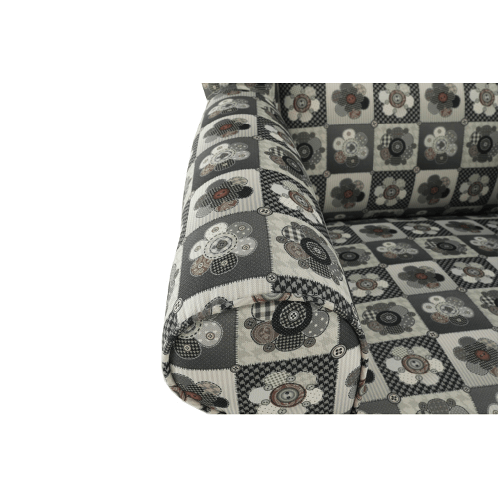 Fotoliu cu taburet, material textil in stilul patchwork N1, ASTRID — imaginea 9