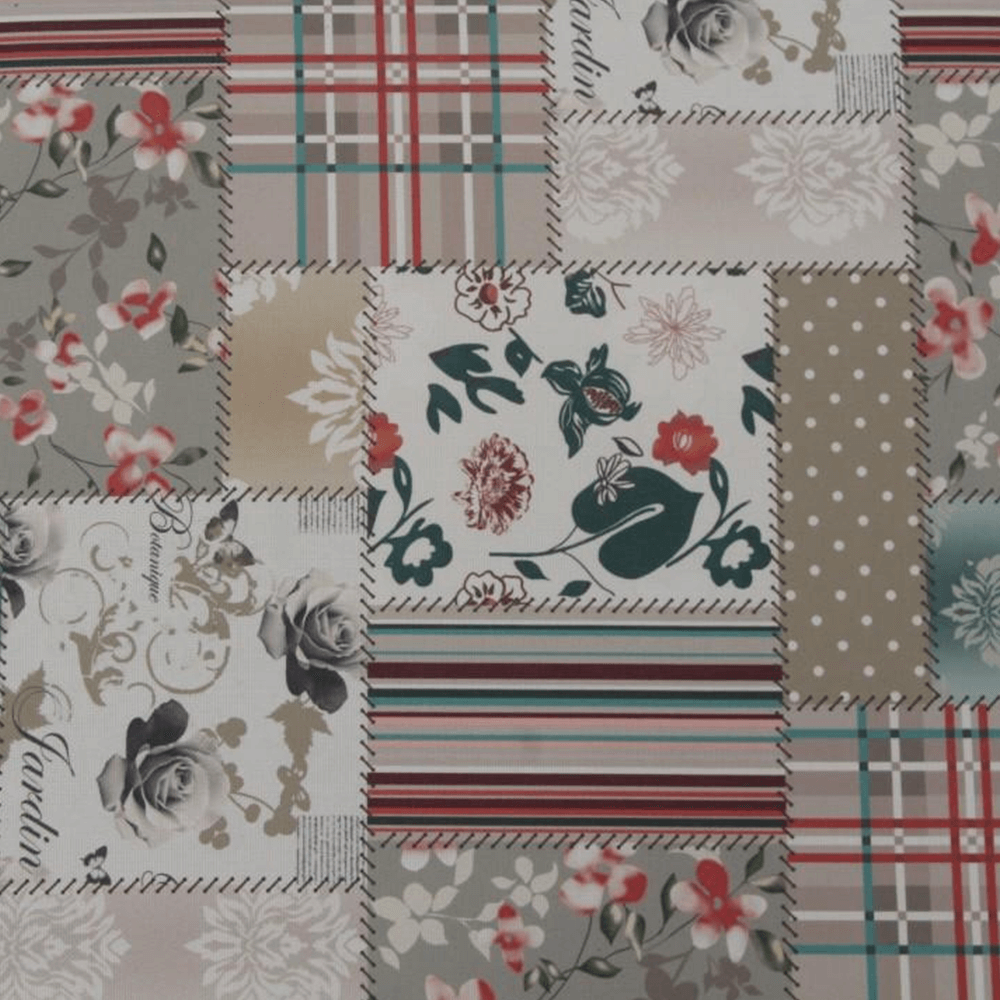 Fotoliu cu taburet, material textil in stilul patchwork Viorica 1, ASTRID — imaginea 7