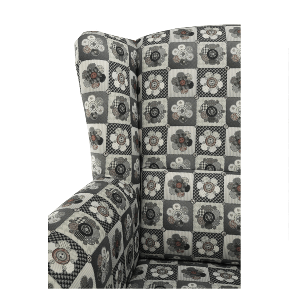 Fotoliu cu taburet, material textil in stilul patchwork N1, ASTRID — imaginea 10