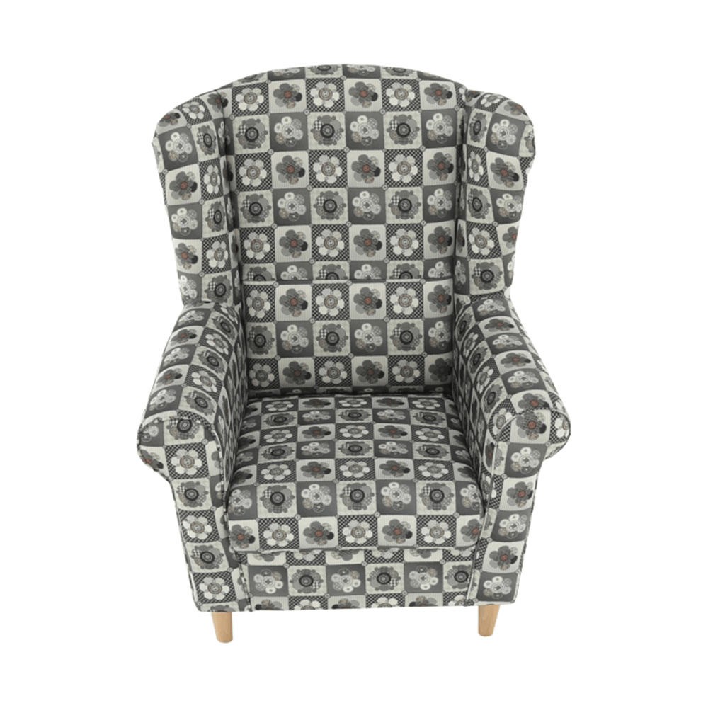 Fotoliu cu taburet, material textil in stilul patchwork N1, ASTRID — imaginea 16