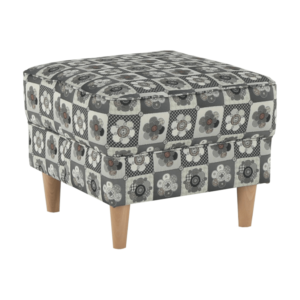 Fotoliu cu taburet, material textil in stilul patchwork N1, ASTRID — imaginea 18