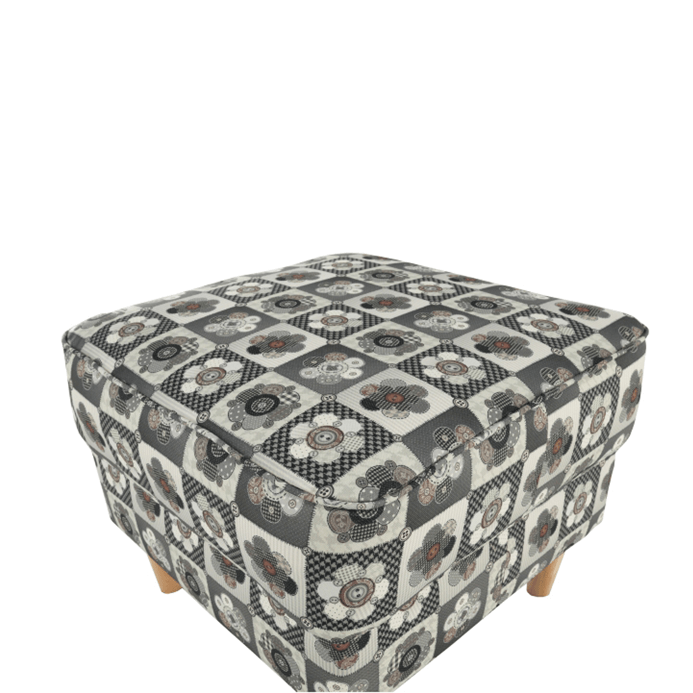 Fotoliu cu taburet, material textil in stilul patchwork N1, ASTRID — imaginea 19