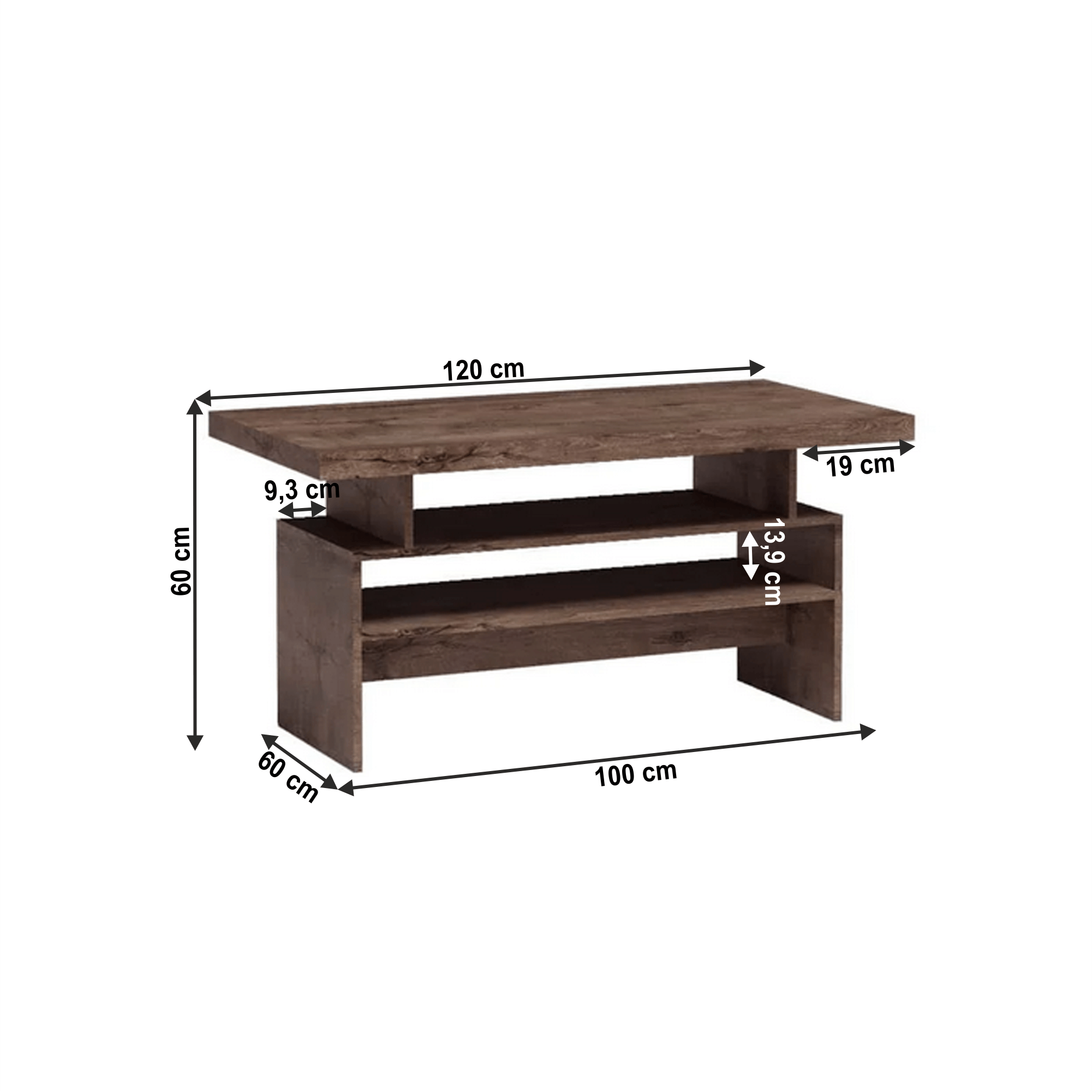 Masuta cafea, frasin inchis, INFINITY I-13 — imaginea 4