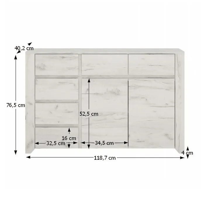 Comoda tip 42, alb craft, ANGEL — imaginea 2