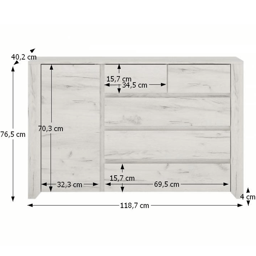 Comoda typ 41, alb craft, ANGEL — imaginea 3