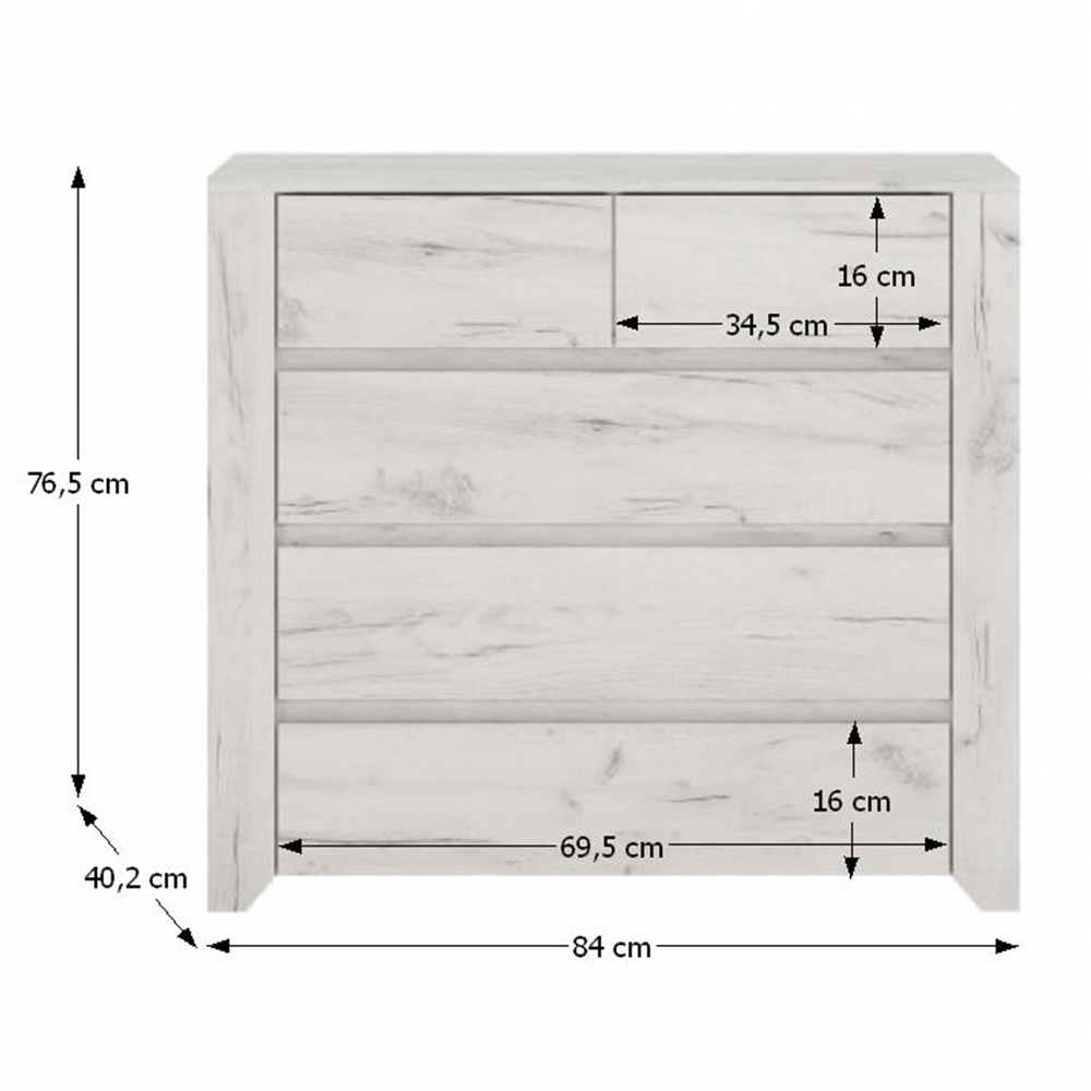 Comoda tip 43, alb craft, ANGEL — imaginea 4