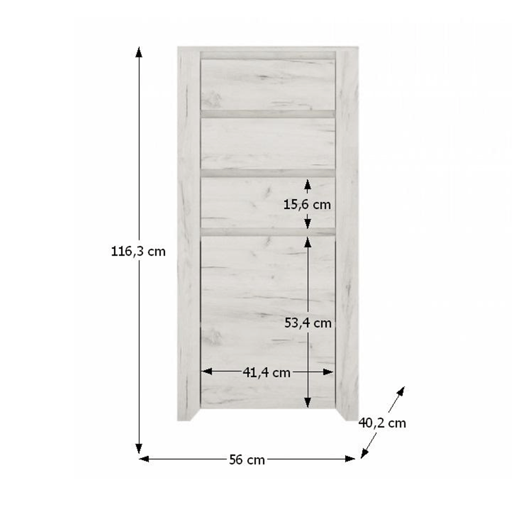Comoda tip 35, alb craft, ANGEL — imaginea 3