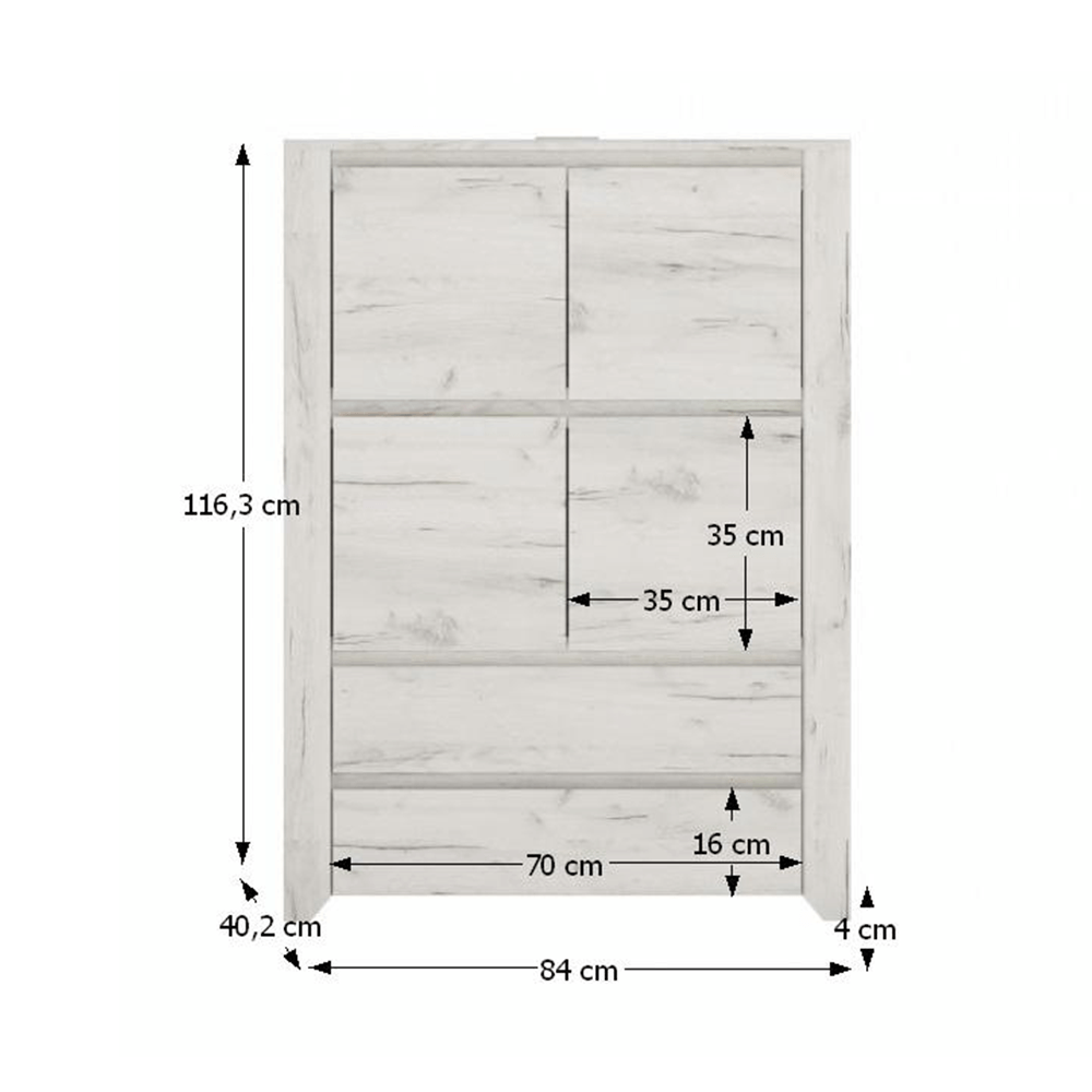 Comoda tip 33, alb craft, ANGEL — imaginea 3