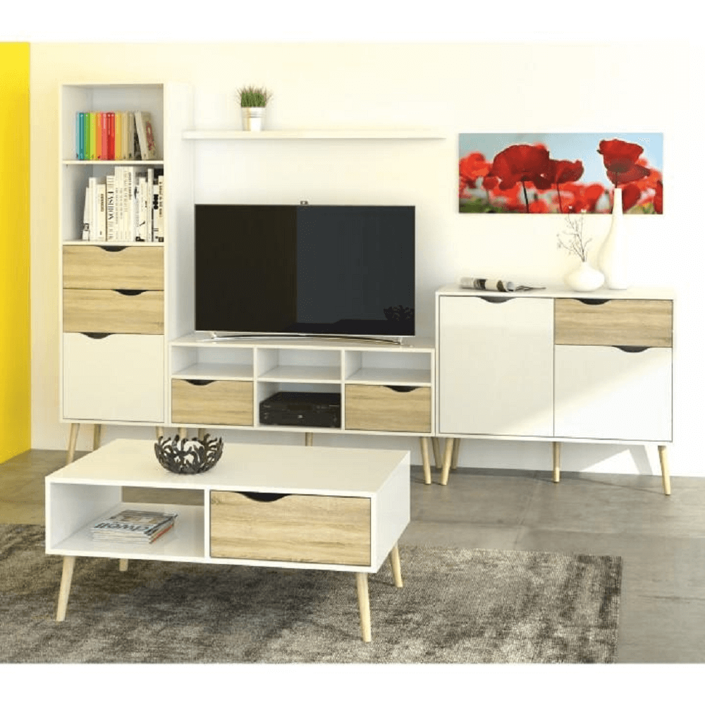 Masuta de cafea, stejar sonoma/alb, OSLO 75384 — imaginea 2