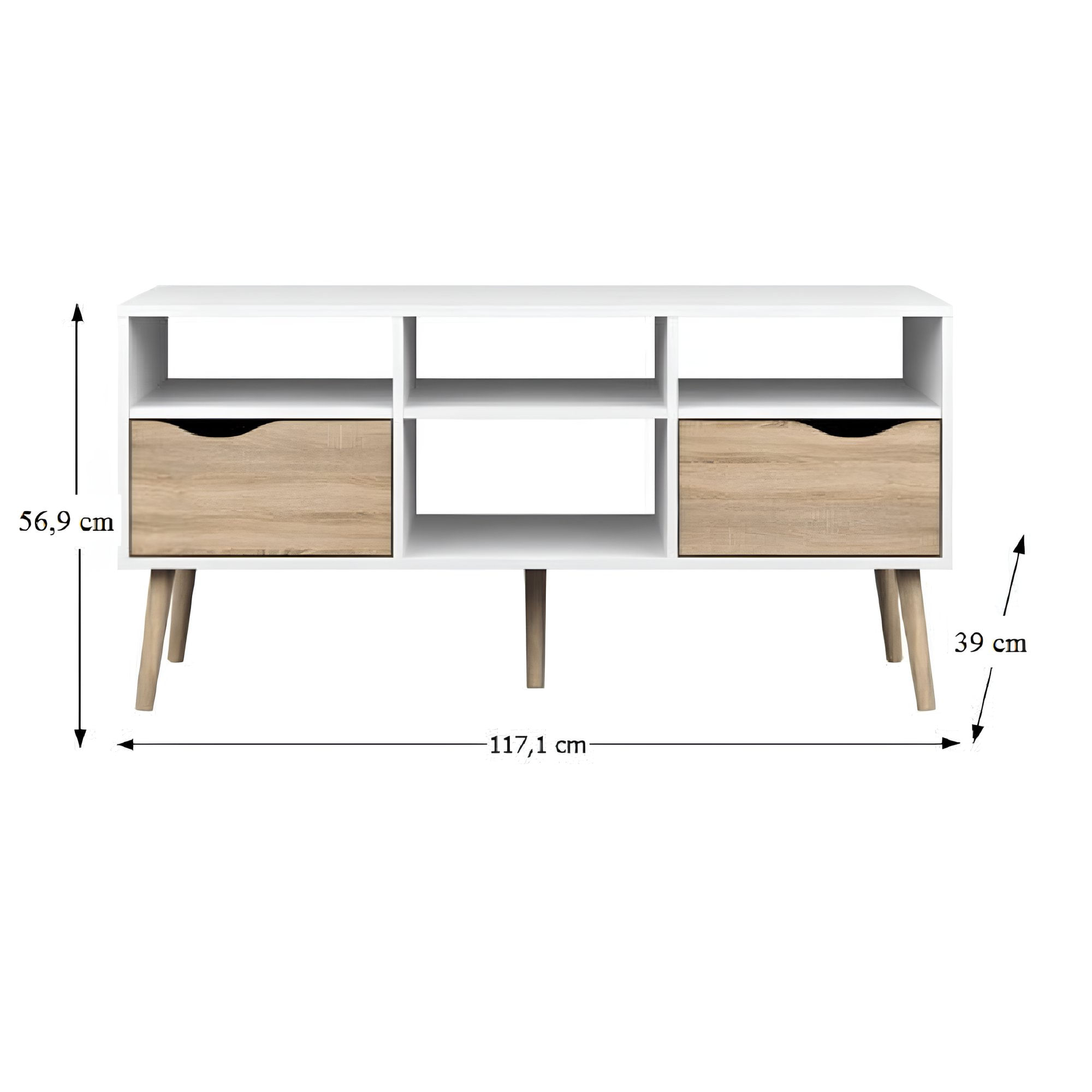 Comoda TV, stejar sonoma/alb, OSLO 75391 — imaginea 5