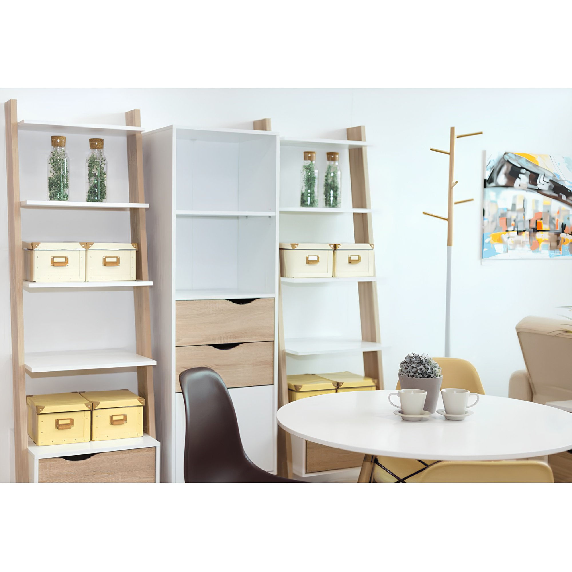 Vitrina, stejar sonoma/alb, OSLO 75382 — imaginea 2