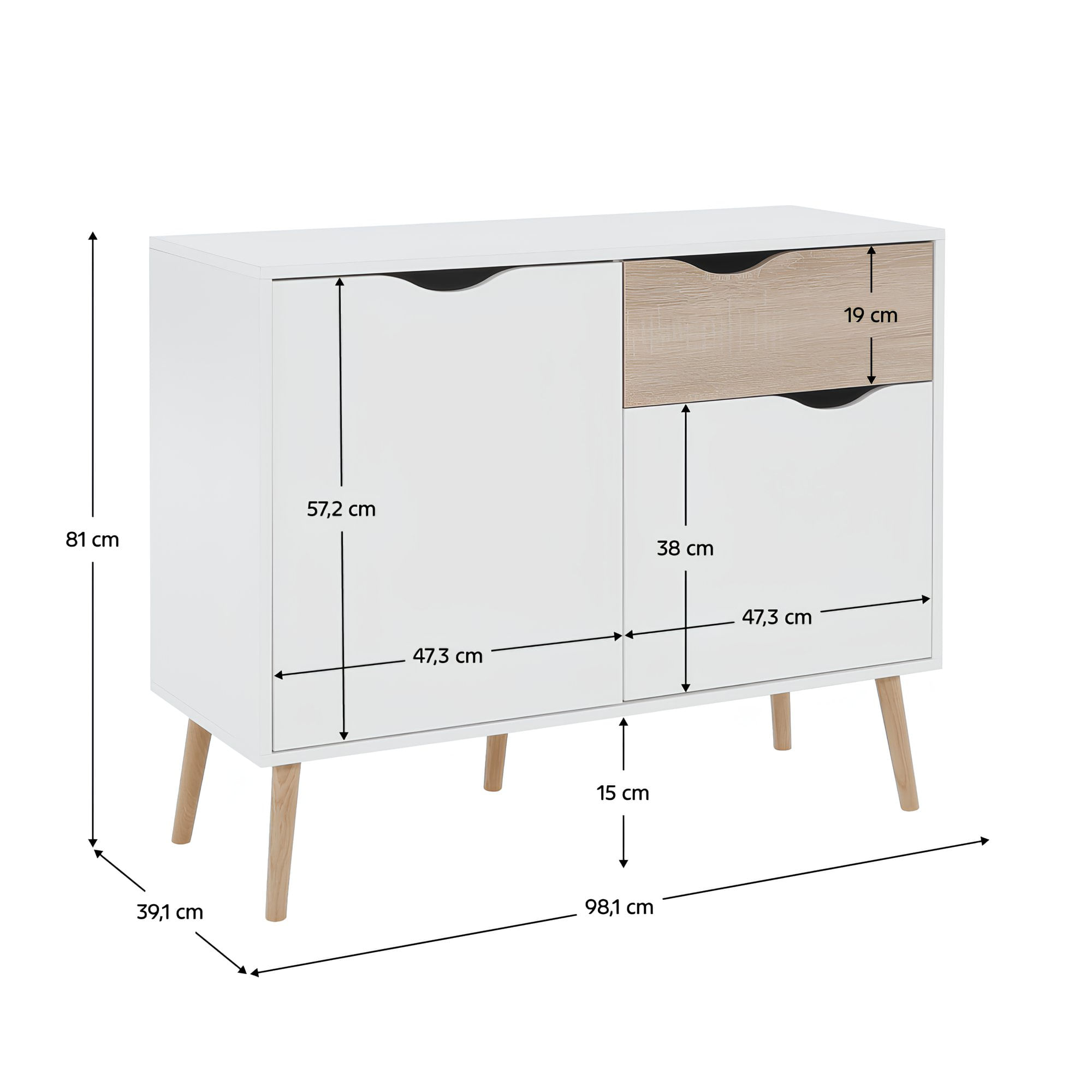 Comoda, stejar sonoma/alb, OSLO 75387 — imaginea 8