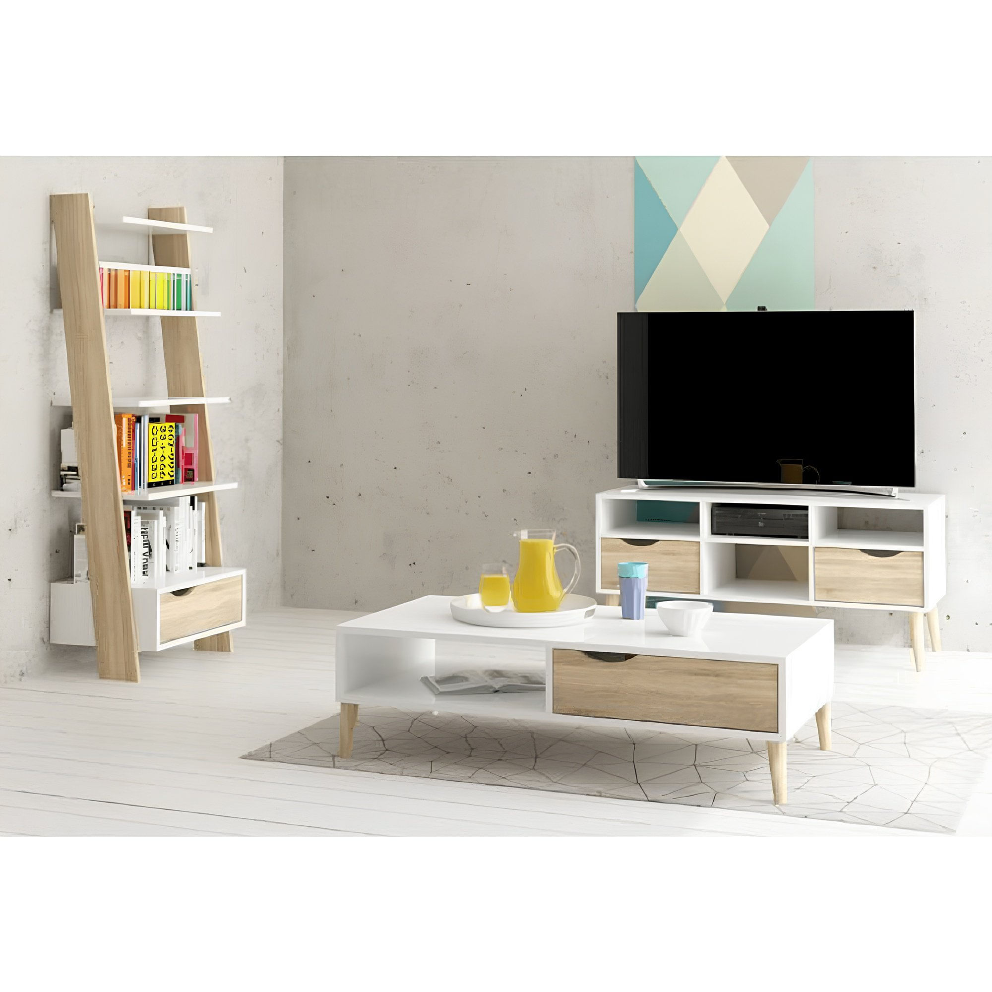 Comoda, stejar sonoma/alb, OSLO 75387 — imaginea 9