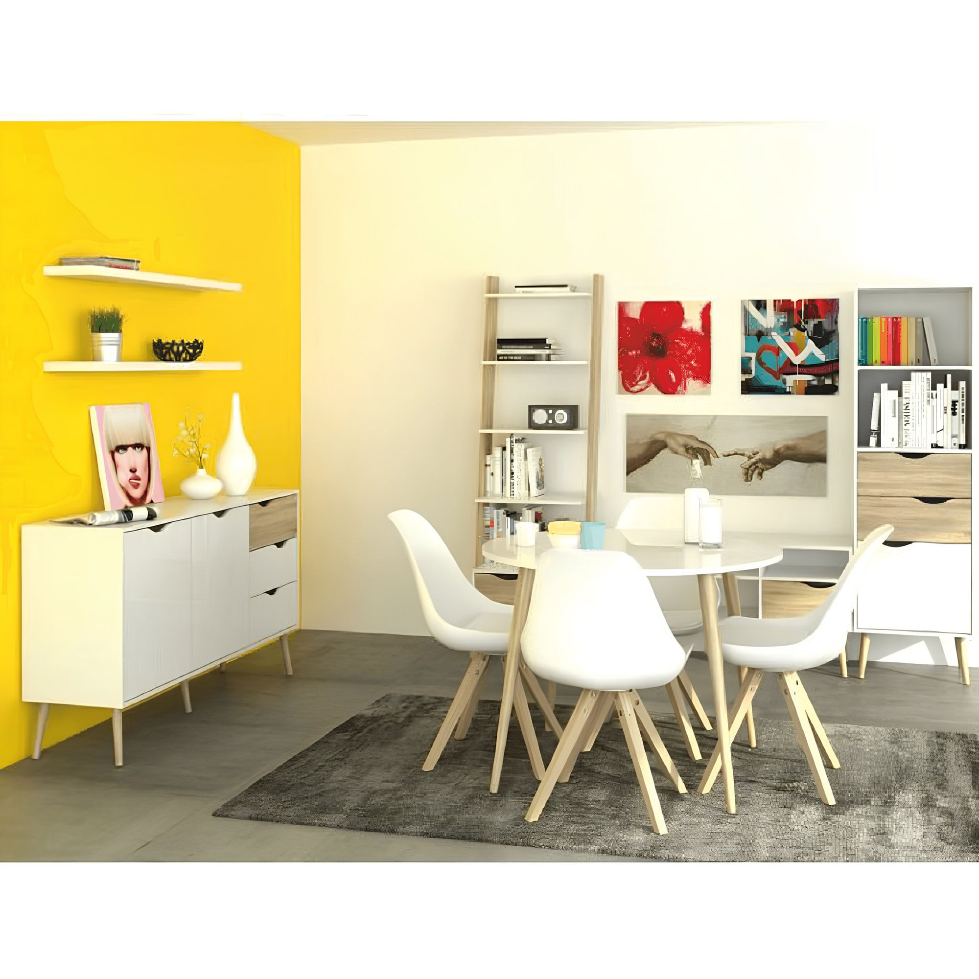 Comoda, stejar sonoma/alb, OSLO 75387 — imaginea 12