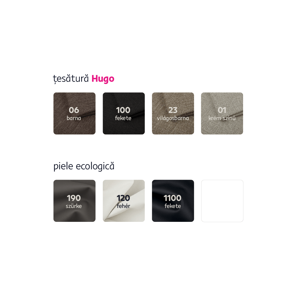 Canapea, piele ecologica alba+gri/material textil gri, KARDYN — imaginea 2
