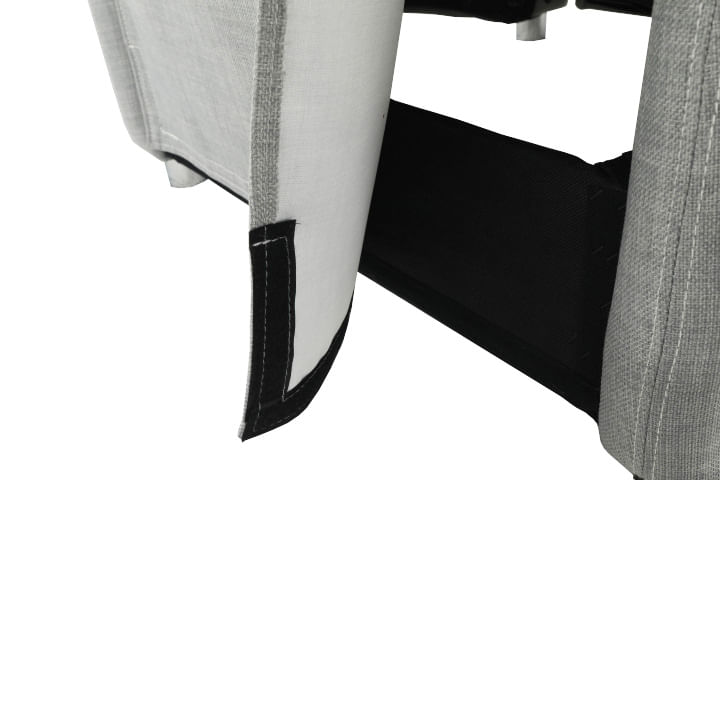 Fotoliu reglabil, material textil gri, FOREST — imaginea 10