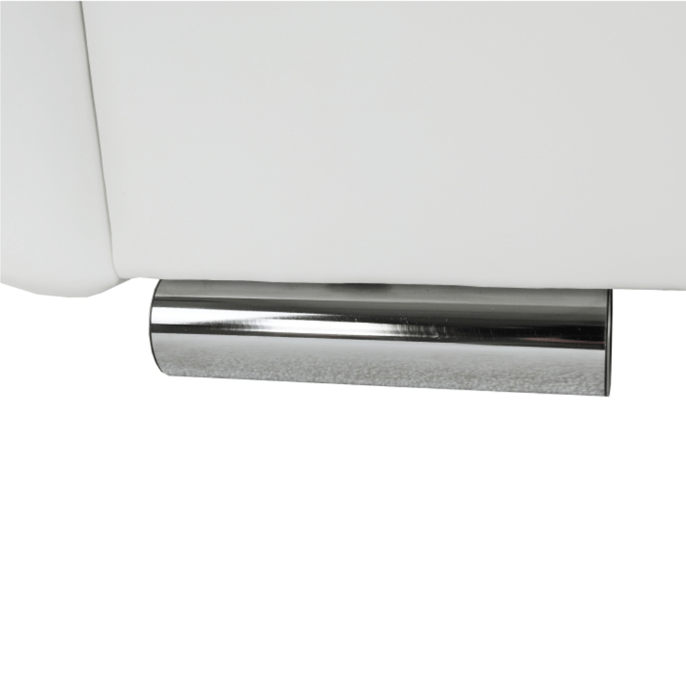 Canapea, piele ecologica alba+gri/material textil gri, KARDYN — imaginea 6