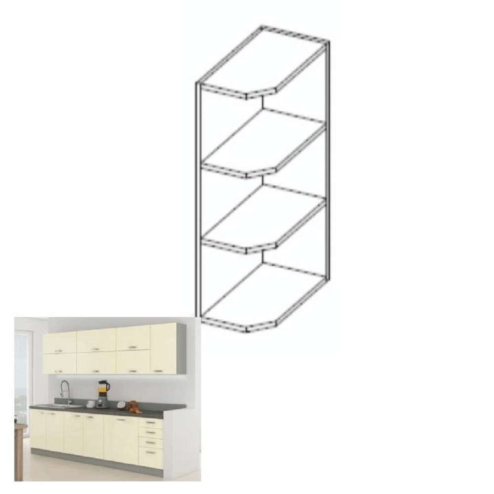 Dulap de colt cu rafturi, superior, gri, PRADO 30 G ZAK-72 — imaginea 3