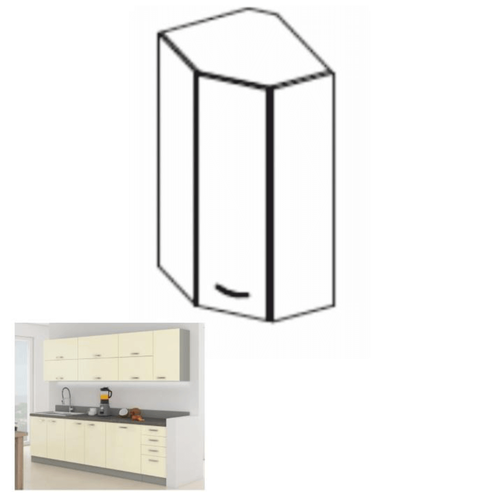 Dulap superior, crem extra lucios, PRADO 60/60 N G-72 — imaginea 3