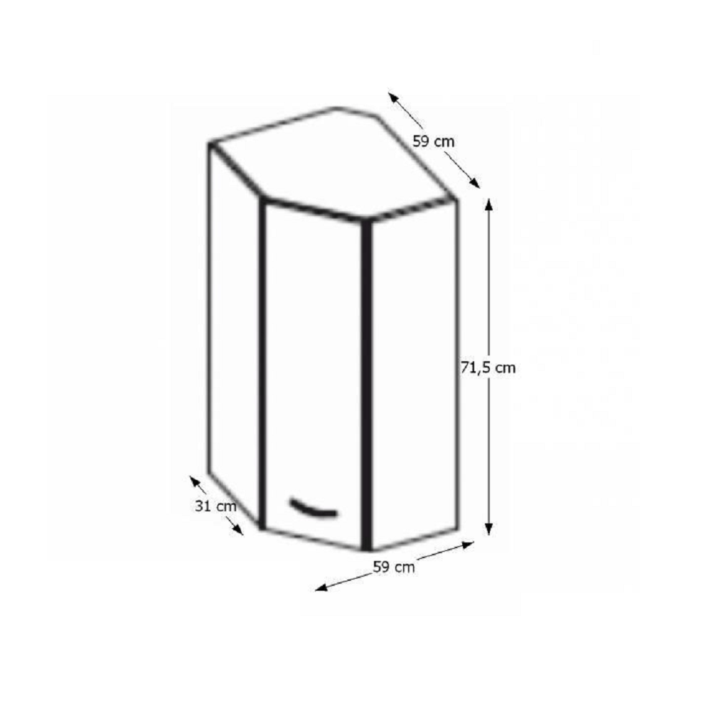 Dulap superior, crem extra lucios, PRADO 60/60 N G-72 — imaginea 4
