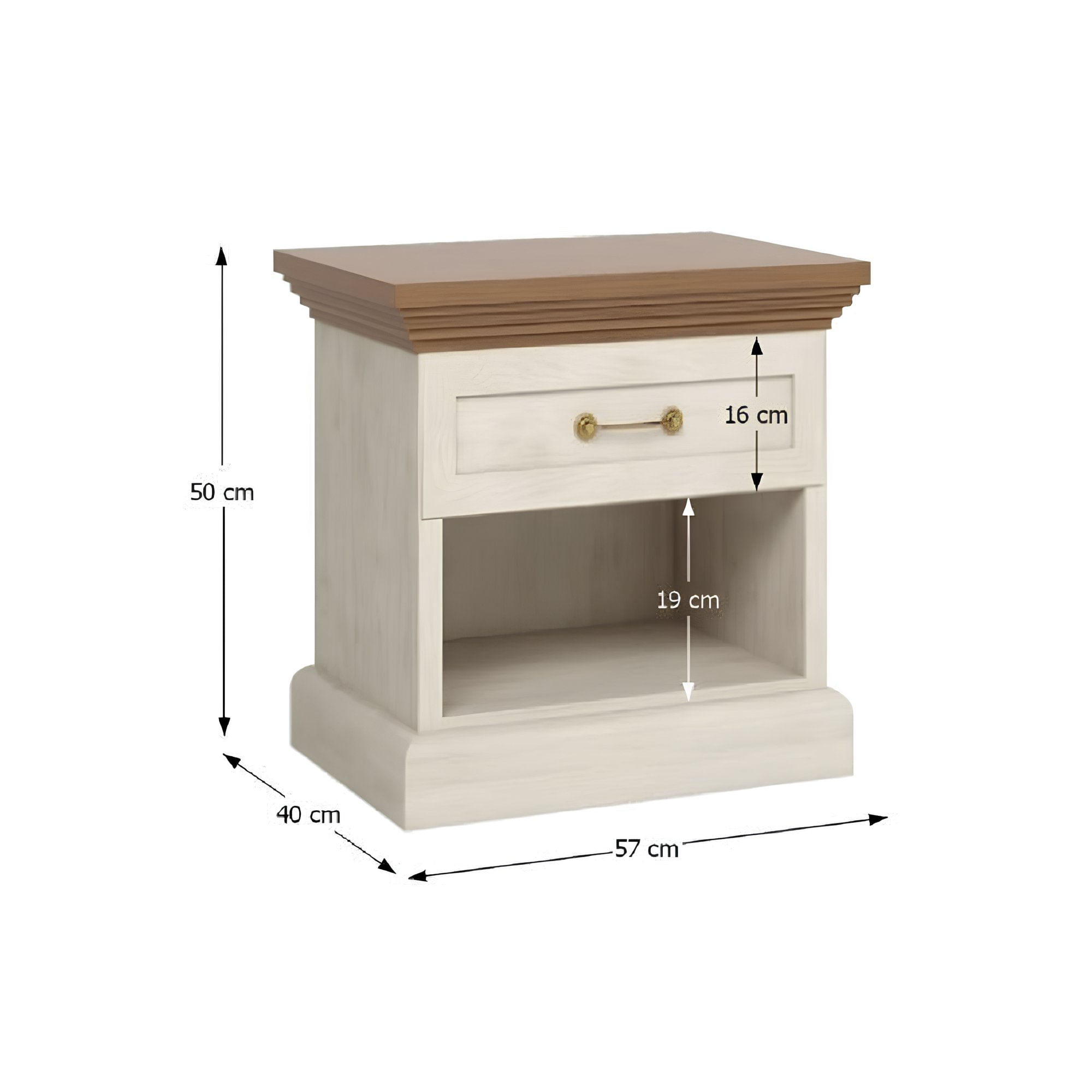 Noptiera, pin nordic/stejar salbatic, ROYAL SN — imaginea 3